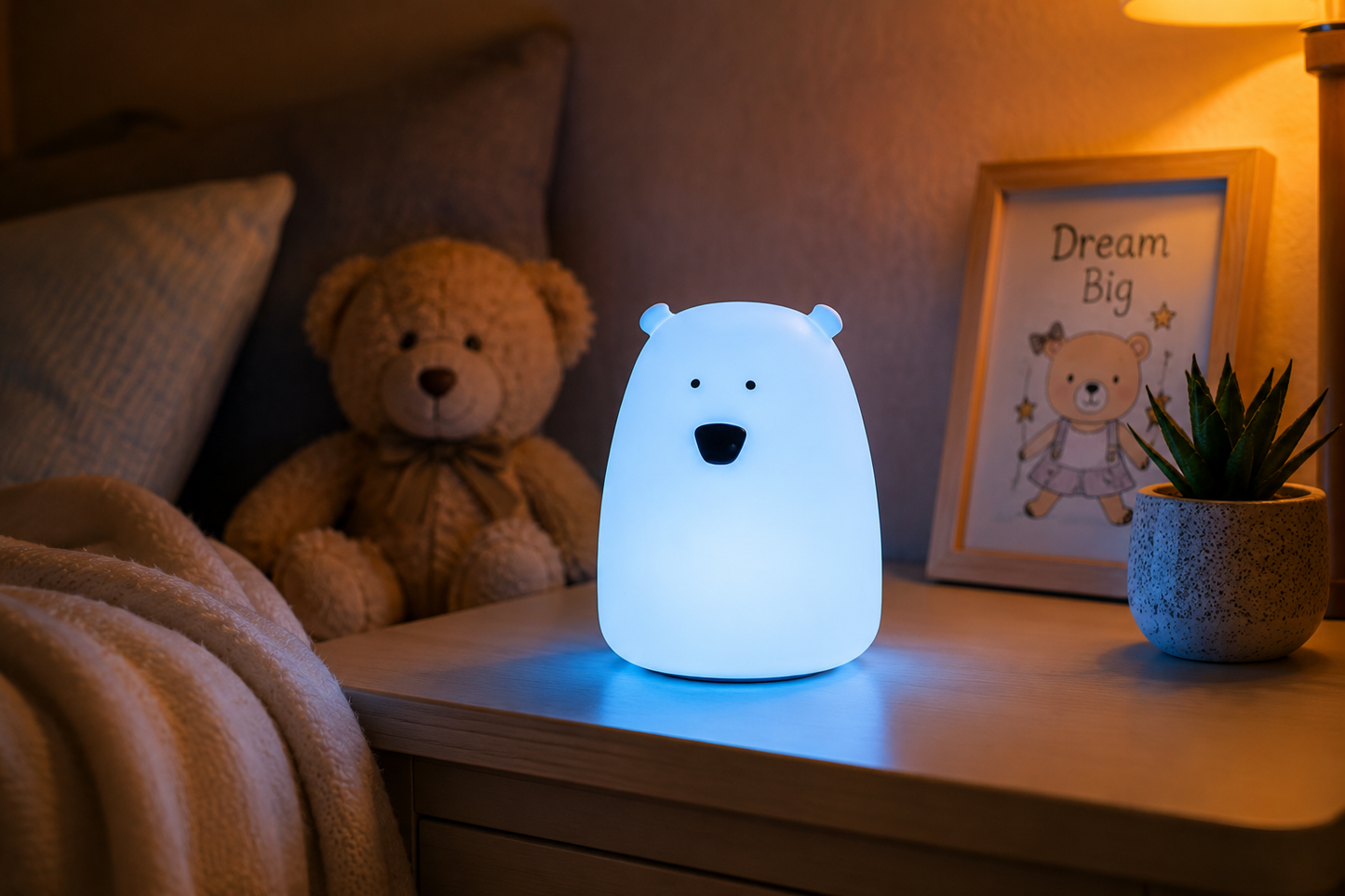 Little Bear Nachtlampje – 7 Kleuren | Blauw